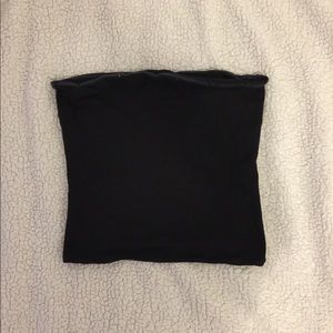 Cropped Black Bandeau Shirt